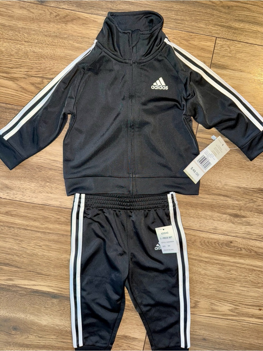 adidas Black & White Baby 9M Track Suit NWT